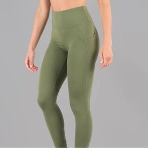 Flo Activewear Kyla Military Green High-Waisted Women's Compression Leggings S